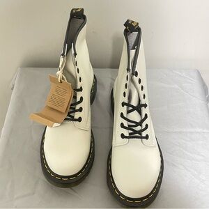 Dr. Martens White and Black Combat Boots size 8 women